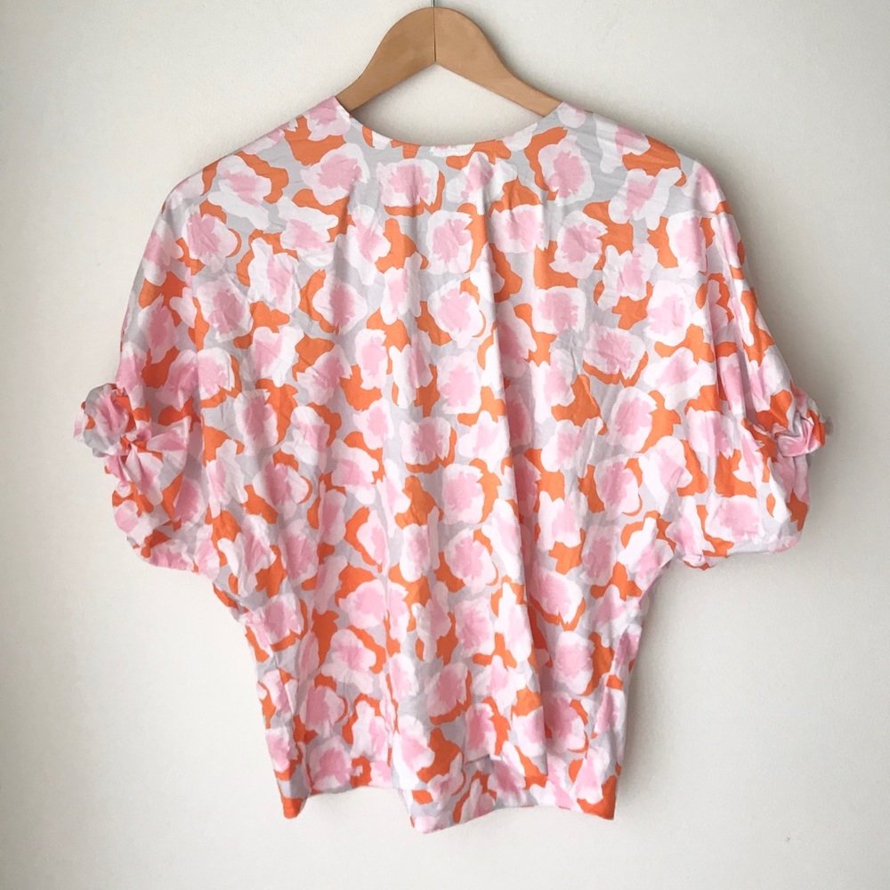 COS bright abstract watercolor floral top